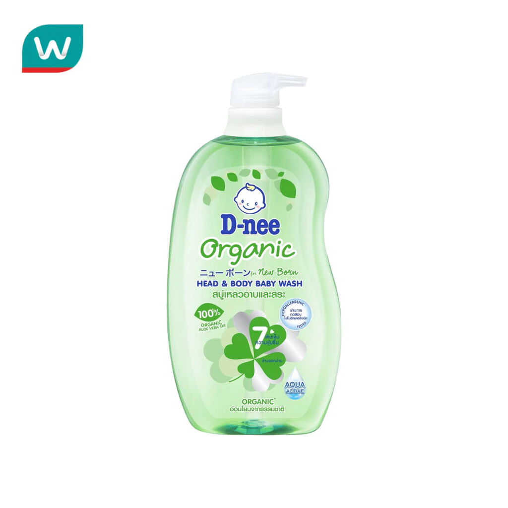 D-nee ดีนี่ เบบี้ วอช ออร์แกนิค เฮด แอนด์ บอดี้ 750 มล. สบู่เหลวอาบน้ำ สระผม อ่อนโยน