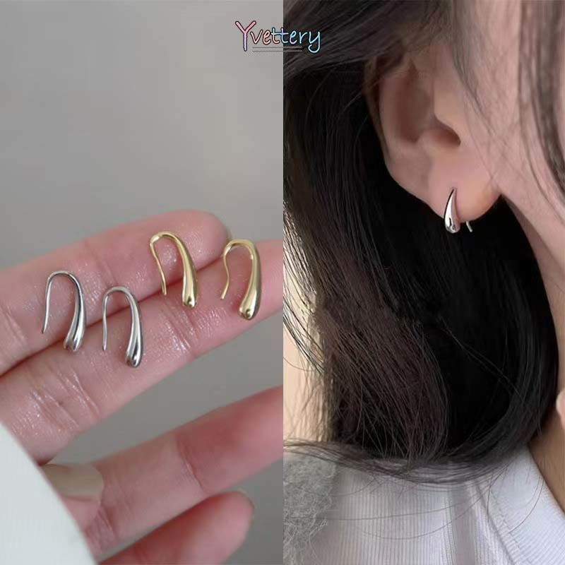 ร้านค้าไทย🔥ต่างหูรูปตัว Uทรงเรขาคณิตต่างหูแฟชั่นสีเงินสไตล์เกาหลีแบบเรียบง่ายไม่แพ้ง่ายเข้ากับทุกการแต่งกาย.COD