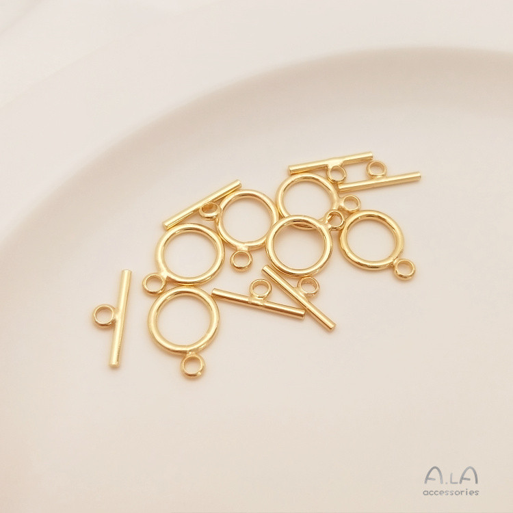 ((3 ชุด/ราคา) 9 มม. Mini Small OT Buckle 14K Gold-Clad Color-Preerve O-Chain Ending Buckle diy สร้อย