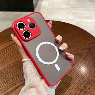 ปลอกสําหรับ Xiaomi Redmi หมายเหตุ 14 4G 5G พร้อมสติกเกอร์แม่เหล็กสีสัน Anti-Drop ป้องกัน TPU ฝาหลัง