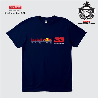 [ส่งเดี๋ยวนี้] ขายร้อนเสื้อยืดแขนสั้น ROUND คอลูกเรือเสื้อยืดS-5XL Karimake Racing F1 REDBULL RED BULL MAX VERSTAPPEN 33