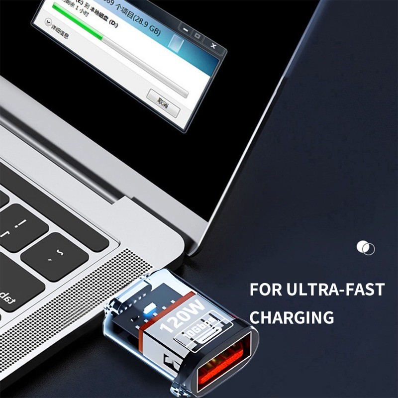 [ แนะนํา] อะแดปเตอร์ชาร์จเร็ว 120W - ตัวแปลง Type-C เป็น USB 3.2 - USB A Adaptador - ขั้วต่อการส่งข้อมูลความเร็วสูง - สําหรับแท็บเล็ตโน้ตบุ๊ก - รูปที่ 2