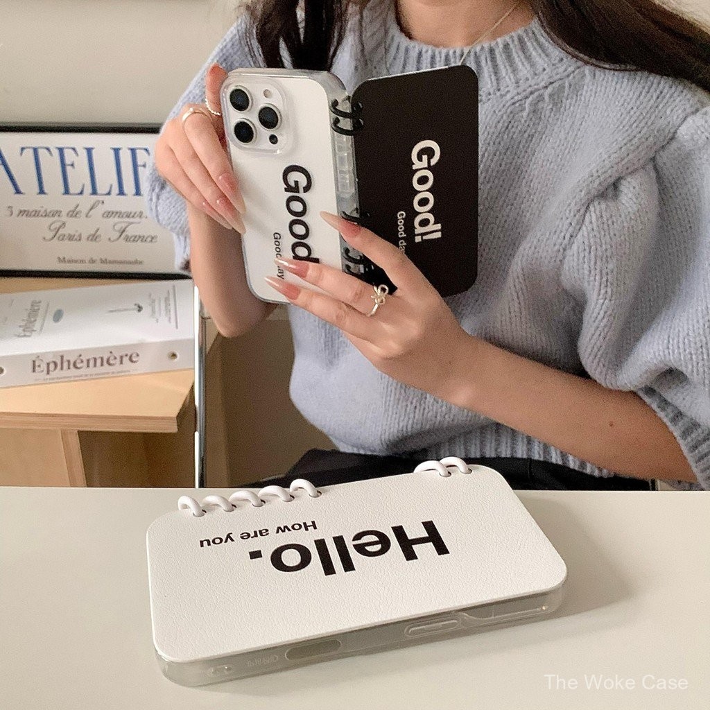 ตัวอักษรสีดําและสีขาวเรียบง่ายขั้นสูงเคสโทรศัพท์โน้ตบุ๊คคอยล์เคสใหม่ล่าสุดสําหรับเคส Samsung A56/S24FE/A55/S24Ultra book flip,สําหรับ iPhone 11 ,สําหรับเคส oppo reno13 สุดเท่