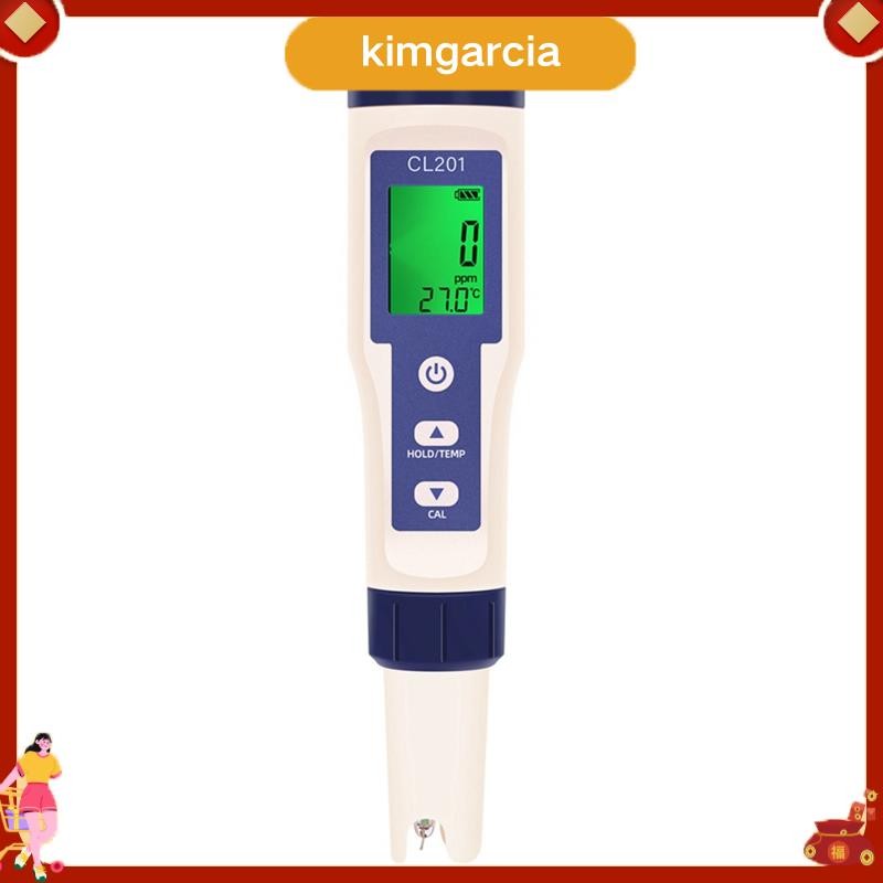 kimgarcia ปากกาทดสอบคลอรีน 2-In-1 เครื่องทดสอบคุณภาพน้ําวัดสําหรับสระว่ายน้ําตู้ปลา