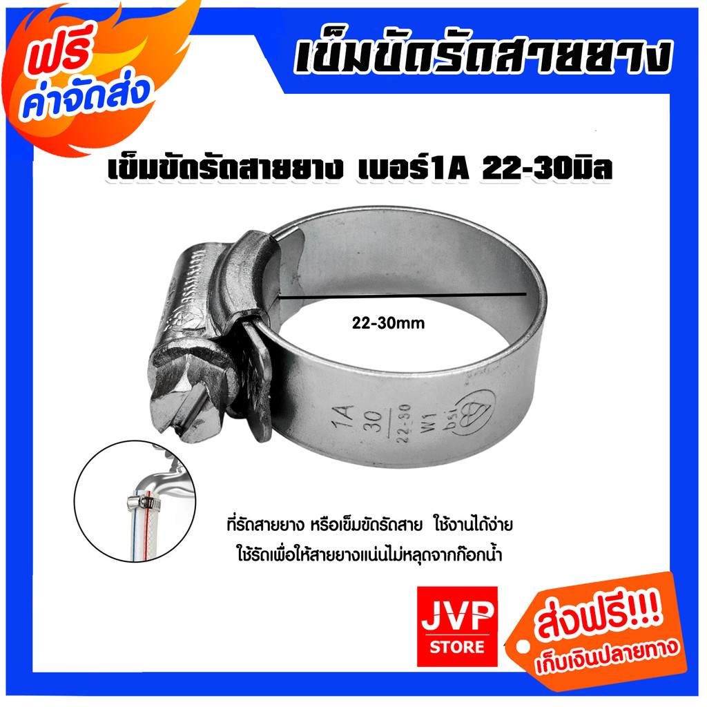 เข็มขัดรัดสายยาง เบอร์ 1A (22-30มิล) จำนวน 1ชิ้น ไขแน่น ตัวรัดสายยาง แข็งแรง ทนทาน ใช้งานง่าย คุ้ม ค่า