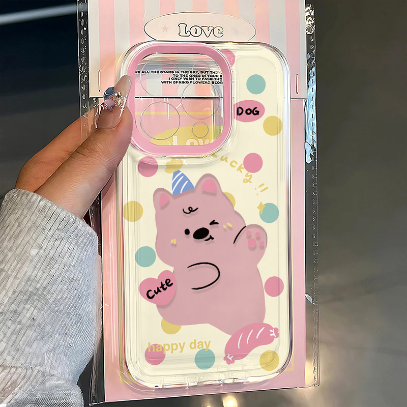 🔥น่ารักลูกแมวลูกสุนัขเข้ากันได้เคสไอโฟน 11 15 16Pro Max 14 12 13 Pro Max XS XR X Max 7 16 14 8 Plus จิ๋มน้อย ดอกไม้หัก - รูปที่ 3