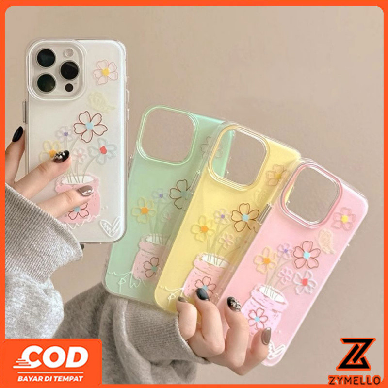 สําหรับOPPO Reno 15 Reno 14F Reno 14 Pro Reno 13F Reno 13 Pro Reno12 F Reno11 F Reno 10 Reno 8T Reno 8Z Reno 7Z Reno7 Reno8 Reno5 ง่ายดอกไม้หม้อกันกระแทกTPUโทรศัพท์
