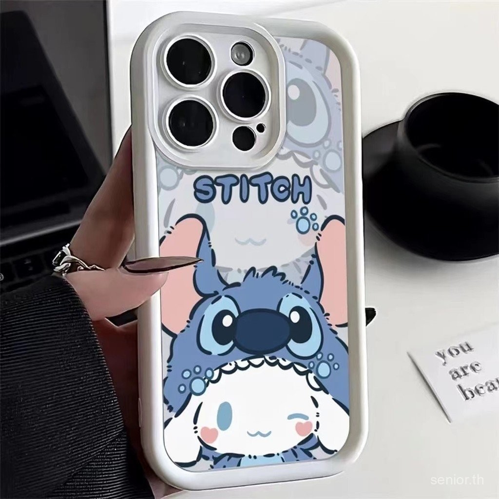 เคสโทรศัพท์หมวก Zai Zai สีฟ้า หูใหญ่ สุนัข ใช้ได้กับ iPhone 11 12 13 14 15 16 Pro Max 11 Pro Max 13 