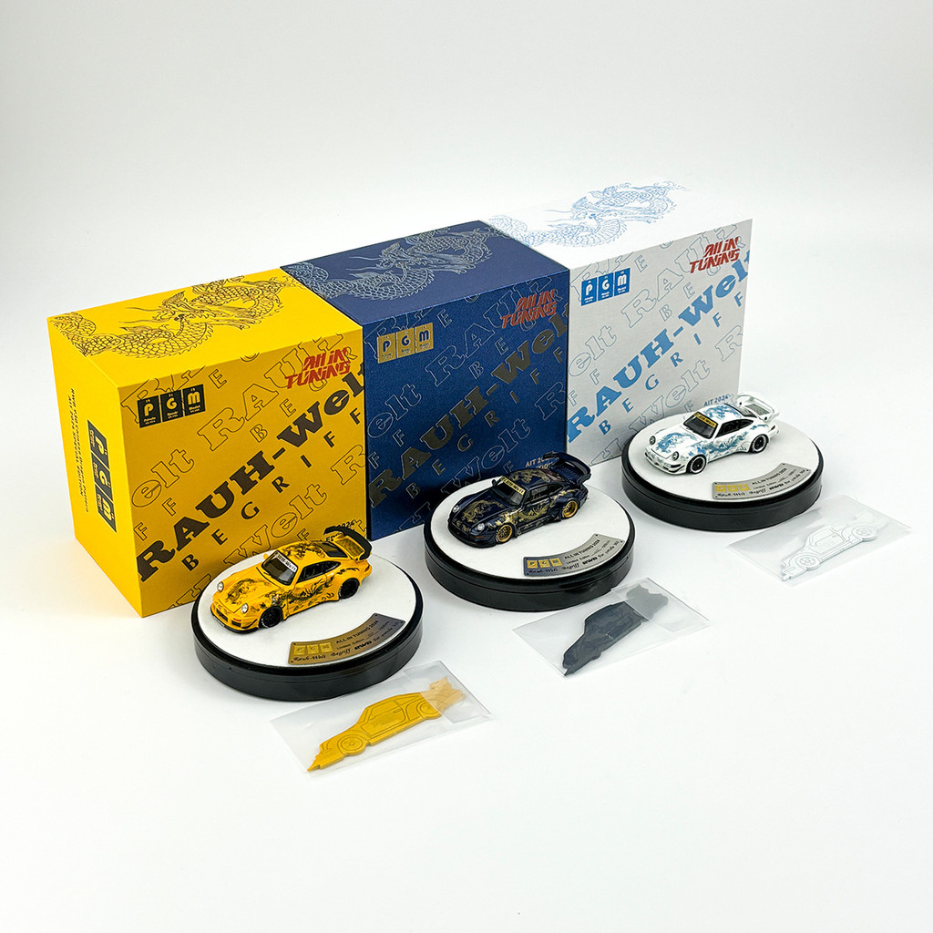 PGM 1: 64 Porsche RWB 993 964 930 Foshan Exhibition Edition โมเดลรถจําลองโลหะผสม