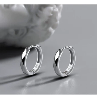 เพชร Faceted ต่างหูผู้ชายผู้หญิงสไตล์ใหม่ All-Match High-End เงินเครื่องประดับหู