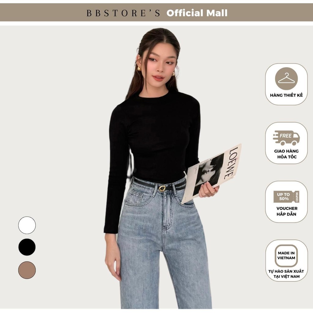 [MissChic x BBSTORES] เสื้อยืดแขนยาวคอกลม - A2197S