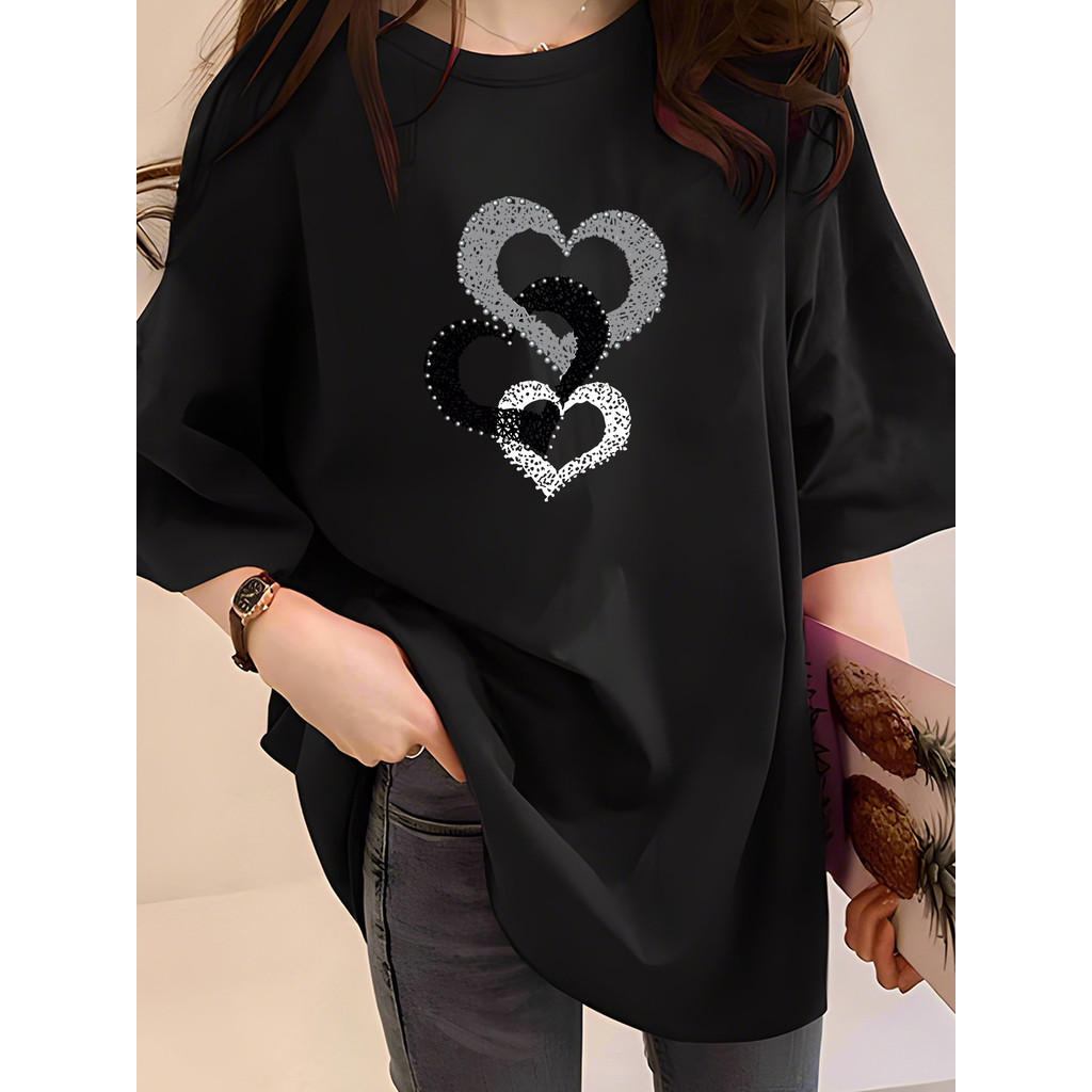 [AMYGO] 2Y707 Baju T เสื้อ Lelaki Man Tshirt 大码宽松T เสื้อยืดหญิงด้านบนเสื้อผ้าผู้หญิงขนาดพิเศษหลวม