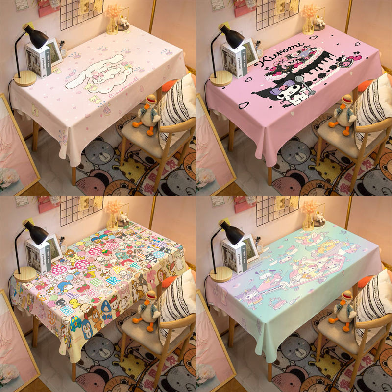Sanrio Cinnamon Dog Gemini การ์ตูนน่ารักผ้าปูโต๊ะสาวหัวใจหอพักป้องกันฝุ่นตกแต่งผ้าโต๊ะกาแฟผ้าปูโต๊ะ K5