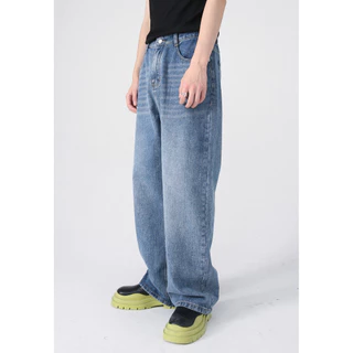 MNO.9 Jeans B414 กางเกงยีนส์ชาย แต่งเฟด(เฉพาะสีฟ้าและสีเทา) เอวสม็อค ขายาวชาย