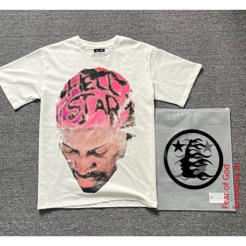 เสื้อยืดแขนสั้นลําลอง พิมพ์ลายตัวอักษร Hellstar ทรงหลวม สําหรับผู้ชาย และผู้หญิง