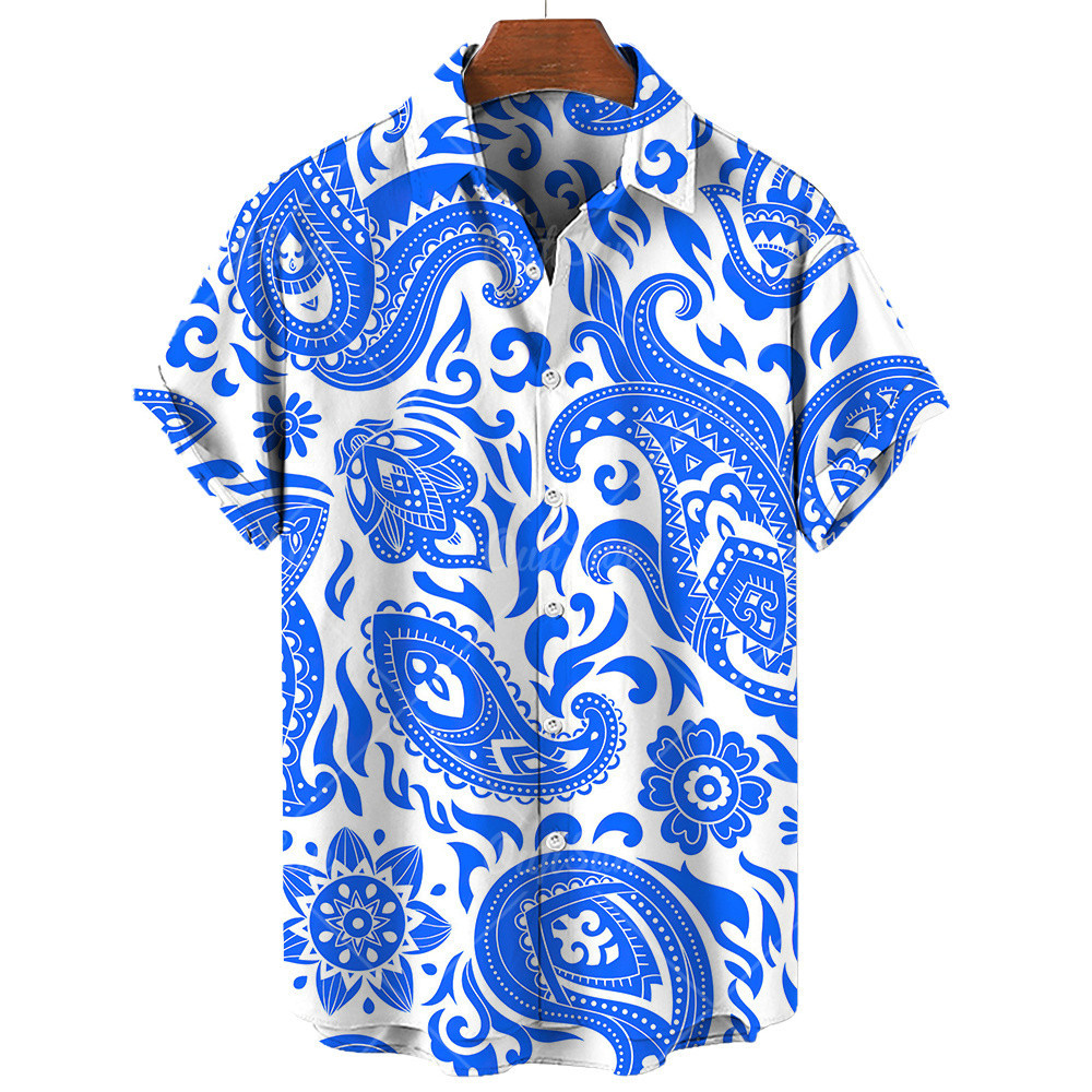 เสื้อเชิ้ตแขนสั้น แบบนิ่ม สวมใส่สบาย สไตล์โบฮีเมียน เหมาะกับฤดูร้อน เดินชายหาด สําหรับผู้ชาย