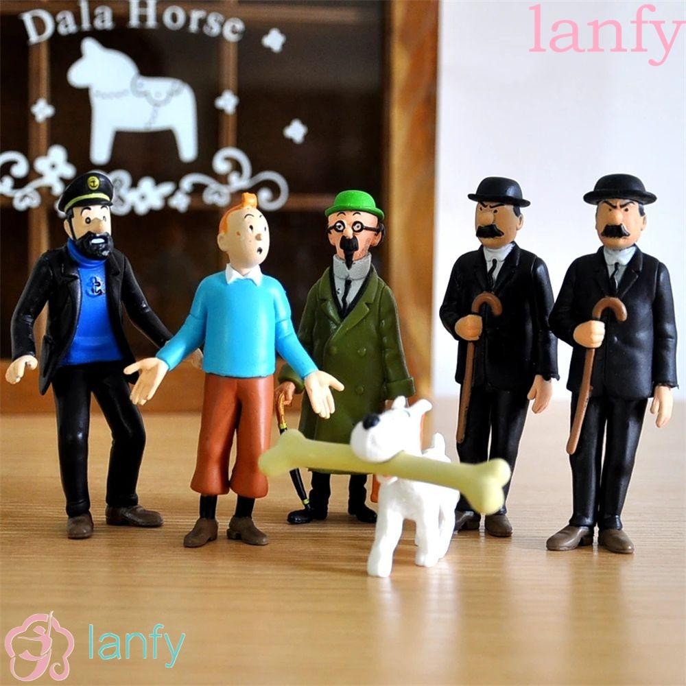 Lanfy โมเดลฟิกเกอร์ The Adventures of Tintin ขนาด 5-8 ซม. ของเล่นสะสม สําหรับเด็ก