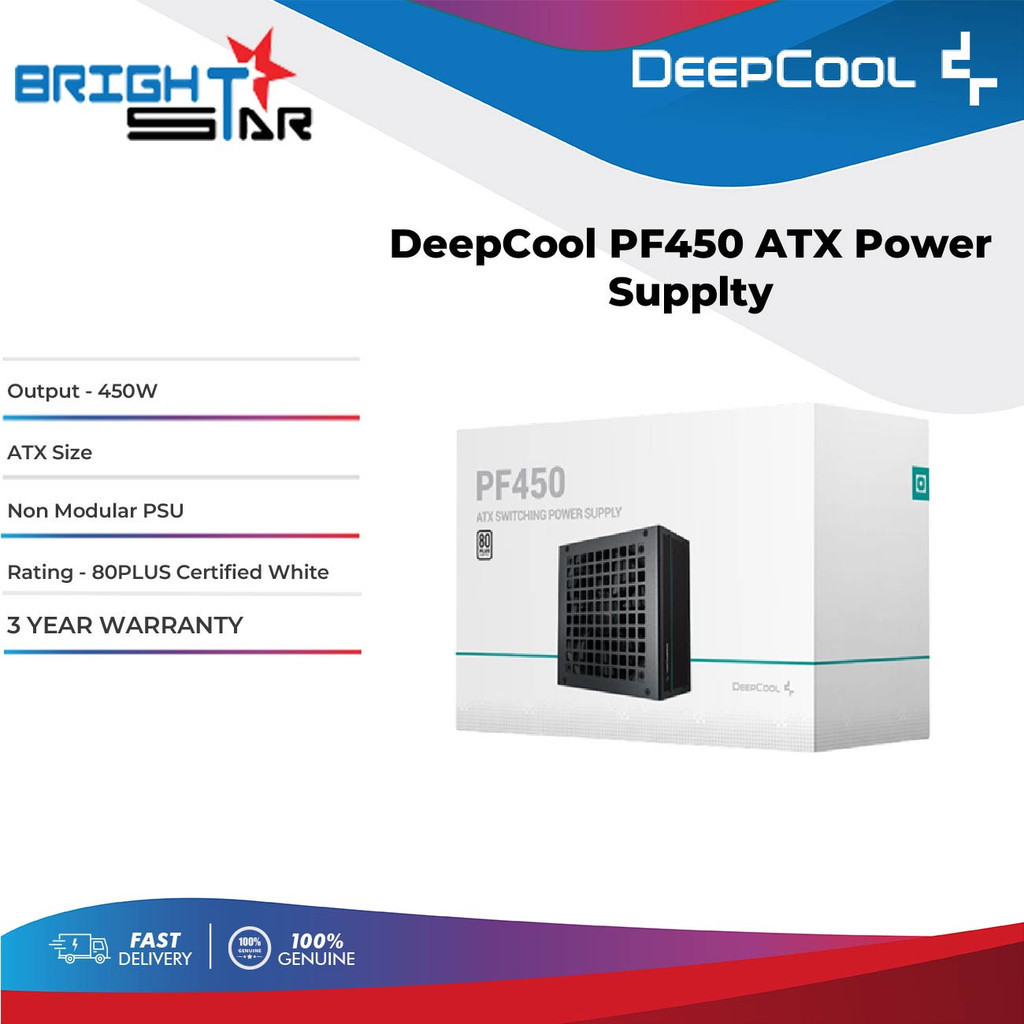 Deepcool PF450 ATX พาวเวอร์ซัพพลาย 80+ สีขาว - 450W
