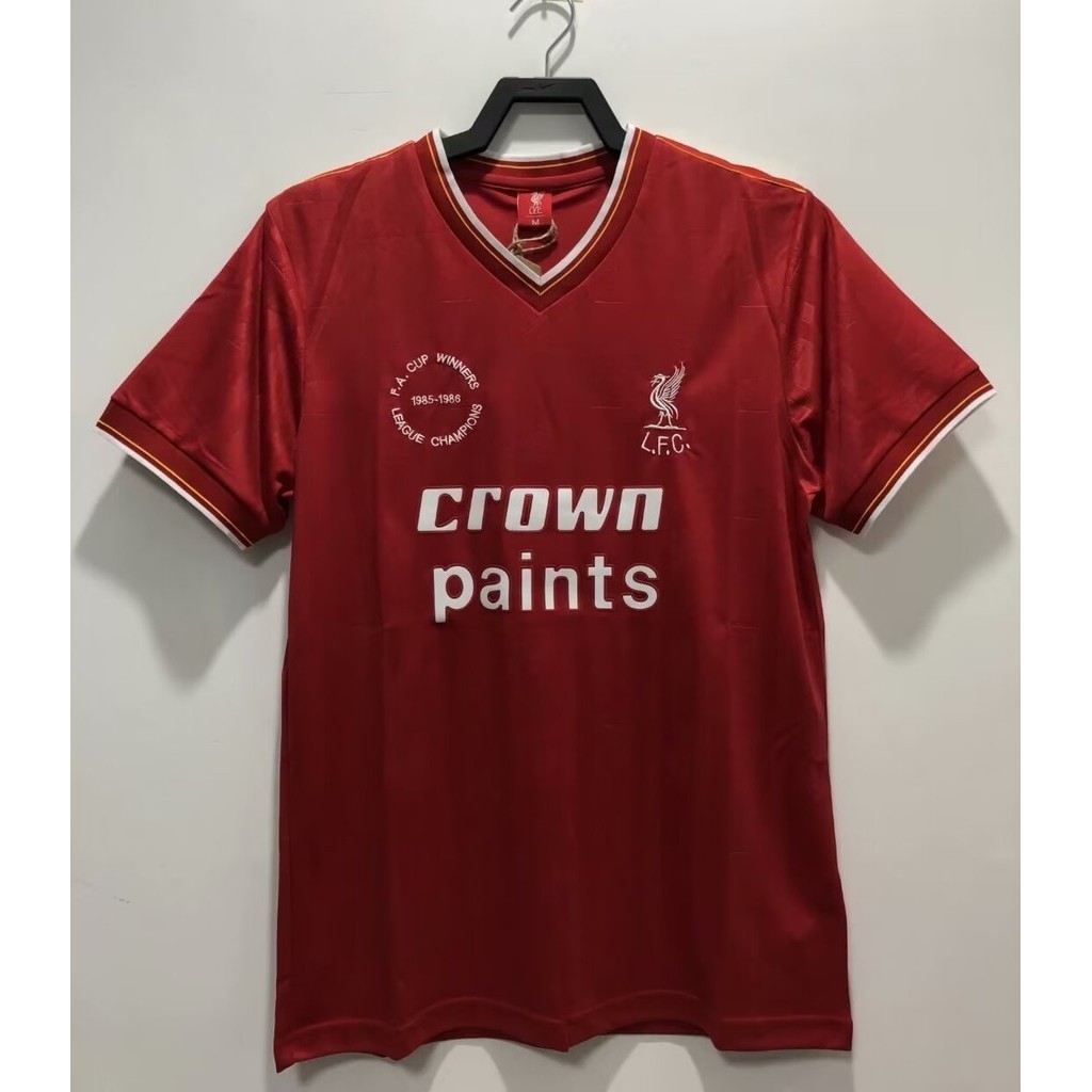 ใหม่ เสื้อกีฬาแขนสั้น ลายทีมชาติฟุตบอล Liverpool 1985-86 ชุดเหย้า แห้งเร็ว เหมาะกับใส่ฝึกซ้อมฟุตบอล AAA+ เลือกชื่อ และตัวเลขได้