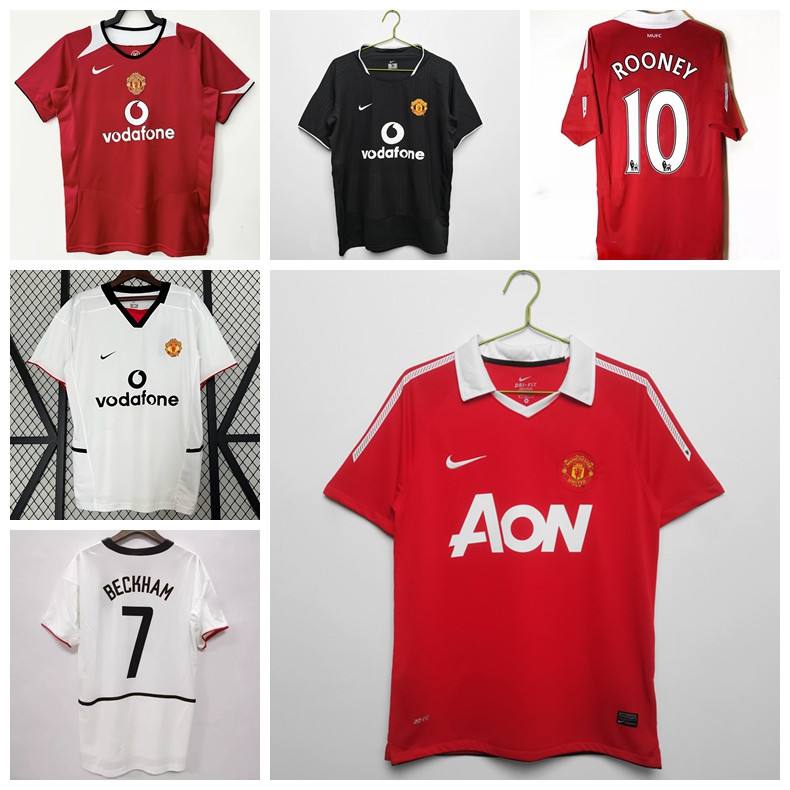 เสื้อกีฬาแขนสั้น ลายทีมชาติฟุตบอล Manchester United 02 03 04 05 06 10 11 ชุดเหย้า สไตล์เรโทร