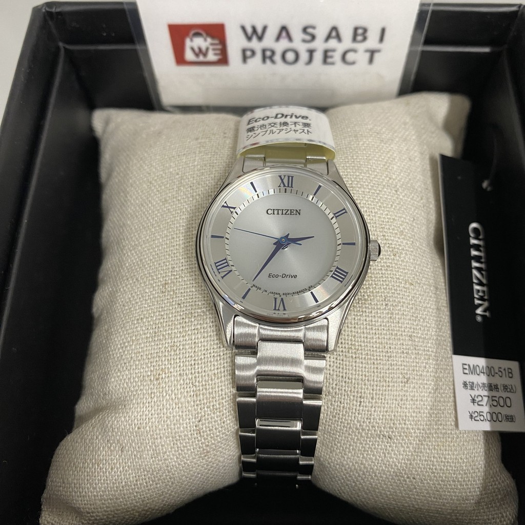 [Authentic★Direct from Japan] CITIZEN EM0400-51B Unused Eco Drive Sapphire glass Silver SS Women Wrist watch นาฬิกาข้อมือ