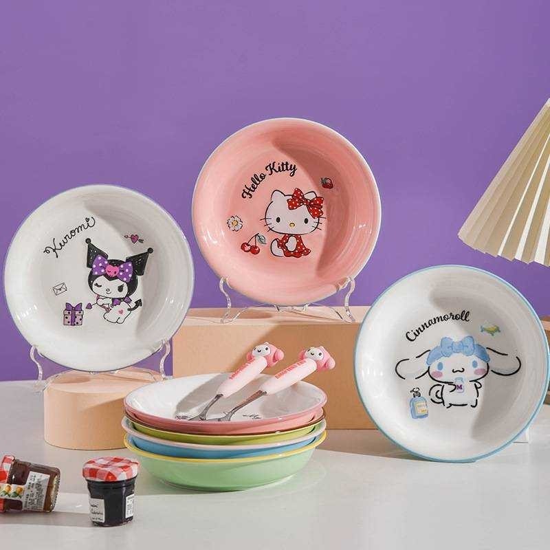 จานเซรามิค Sanrio Character มาใหม่ จานทรงกลม Ceramic ขนาด 7 นิ้ว มีกล่องแยกทุกชิ้น เข้าไมโครเวฟได้