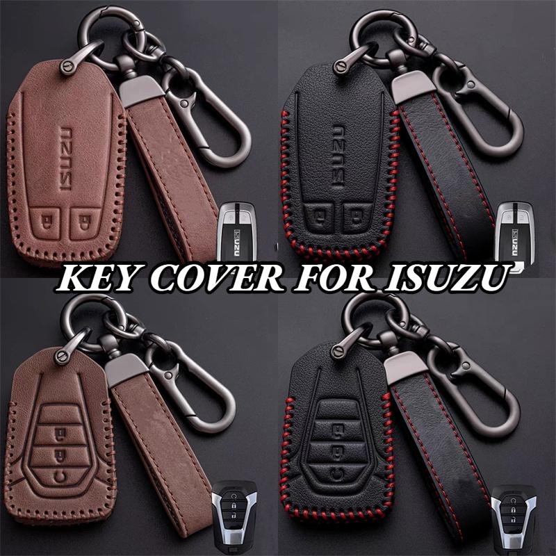 หนังฝาครอบกุญแจรถสําหรับ ISUZU ใหม ่ MU-X X Series DMAX D-Max X-Terrain Pickup 2020 2021 2022 รีโมทคอนโทรลรถ Cas รีโมทคอนโทรลรถ Smartkey ฝาครอบอุปกรณ ์ เสริม