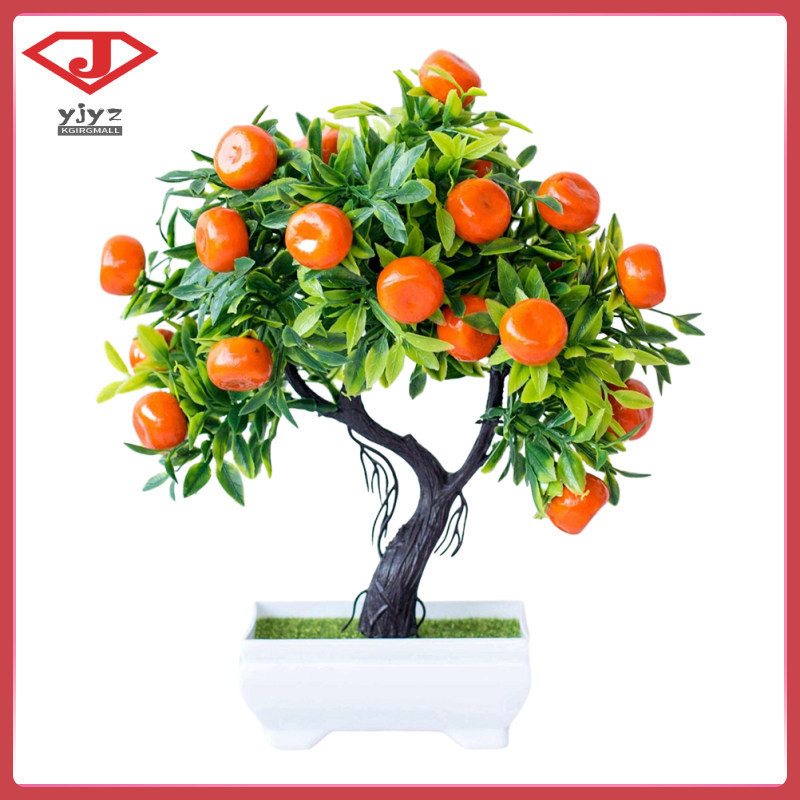 Yuanjingyouzhang ต้นบอนไซปลอม ผลไม้ปลอม ขนาดเล็ก สีส้ม สําหรับสํานักงาน