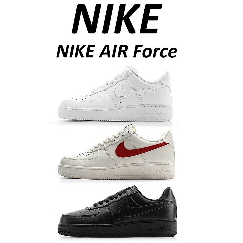 ✅(พร้อมส่ง) Nike Air Force 1 Classic รองเท้าผ้าใบลําลอง สําหรับผู้ชาย ผู้หญิง สีดํา สีขาว สีแดง