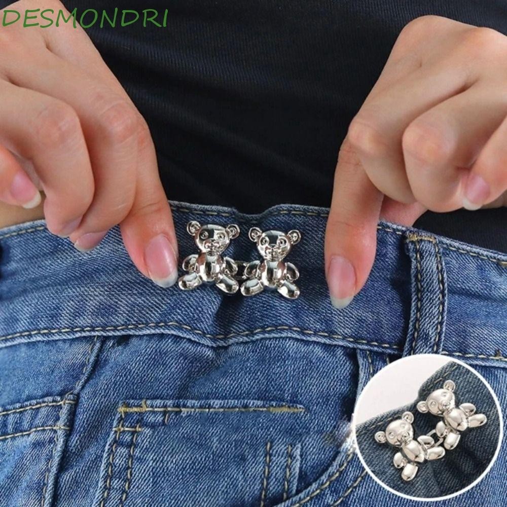 Desmondri หมีกางเกงปุ ่ ม Tightener, สีสันเอวหัวเข ็ มขัด Jean Fit กระชับหัวเข ็ มขัด , Elegant ปุ ่ ม Clasps ปรับเอวคลิป Jean ปุ ่ มสําหรับกางเกงยีนส ์ หลวม