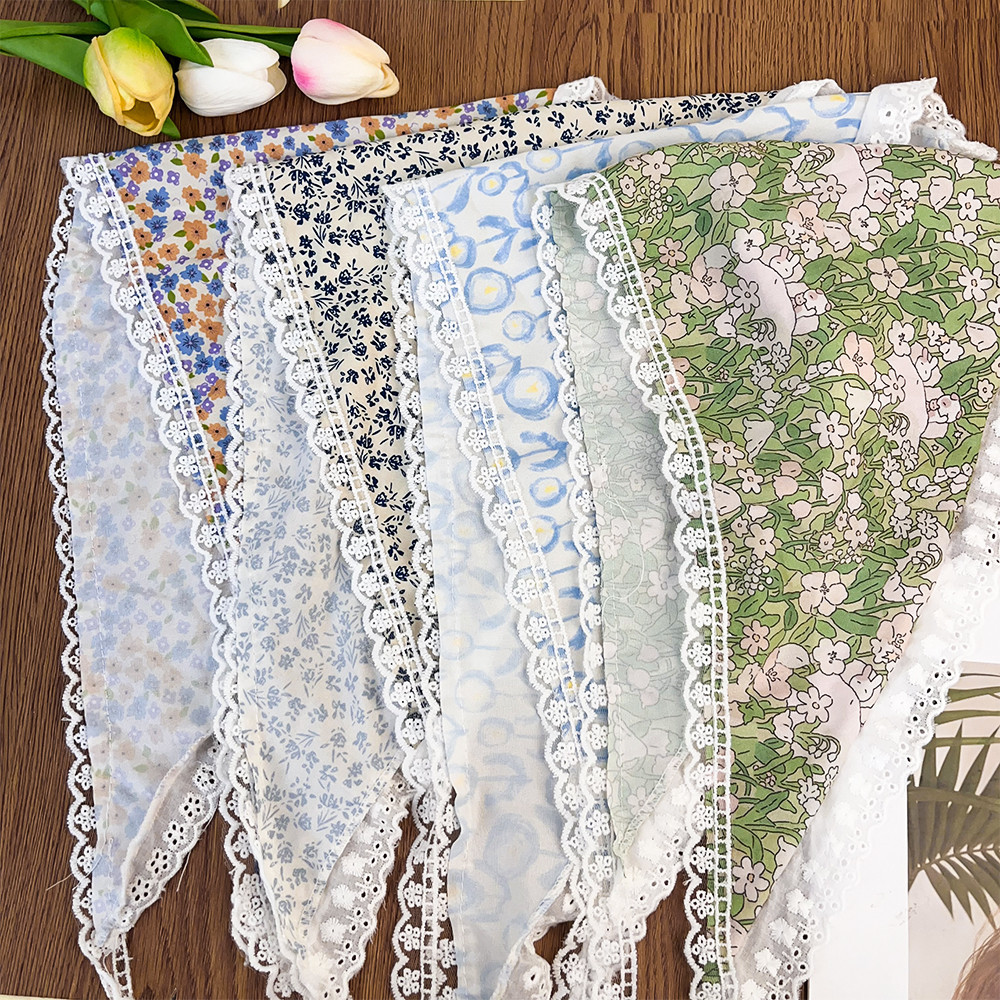 ผ ้ าโพกศีรษะพิมพ ์ ลายดอกไม ้ แฟชั ่ น - ที ่ คาดผมผ ้ าพันคอสามเหลี ่ ยมย ้ อนยุค - อุปกรณ ์ เสริมที ่ คาดผมชีฟองสําหรับเด ็ กผู ้ หญิง - รูปที่ 6