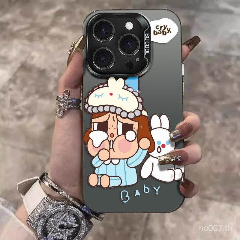 เคสโทรศัพท ์ สีเงินสี, Rabbit Molly เข ้ ากันได ้ กับ 15Promax/14 ซิลิโคน 13Pro/12 Frosted 11Promax/XSMAX ทนต ่ อแรงกระแทก XR/7P