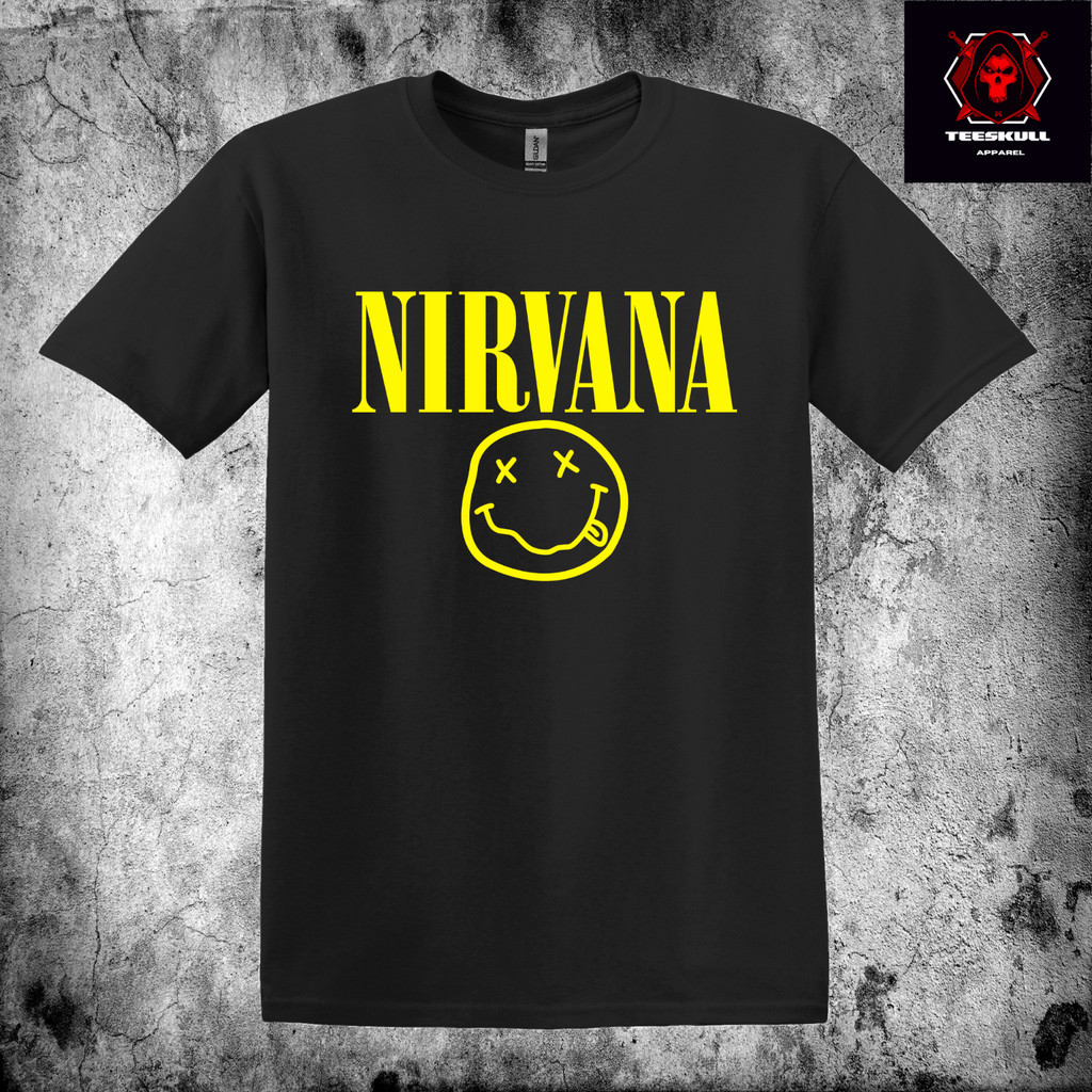Nirvana / Smiley Face Logo Heavy Metal Band Heavy Cotton T-Shirt