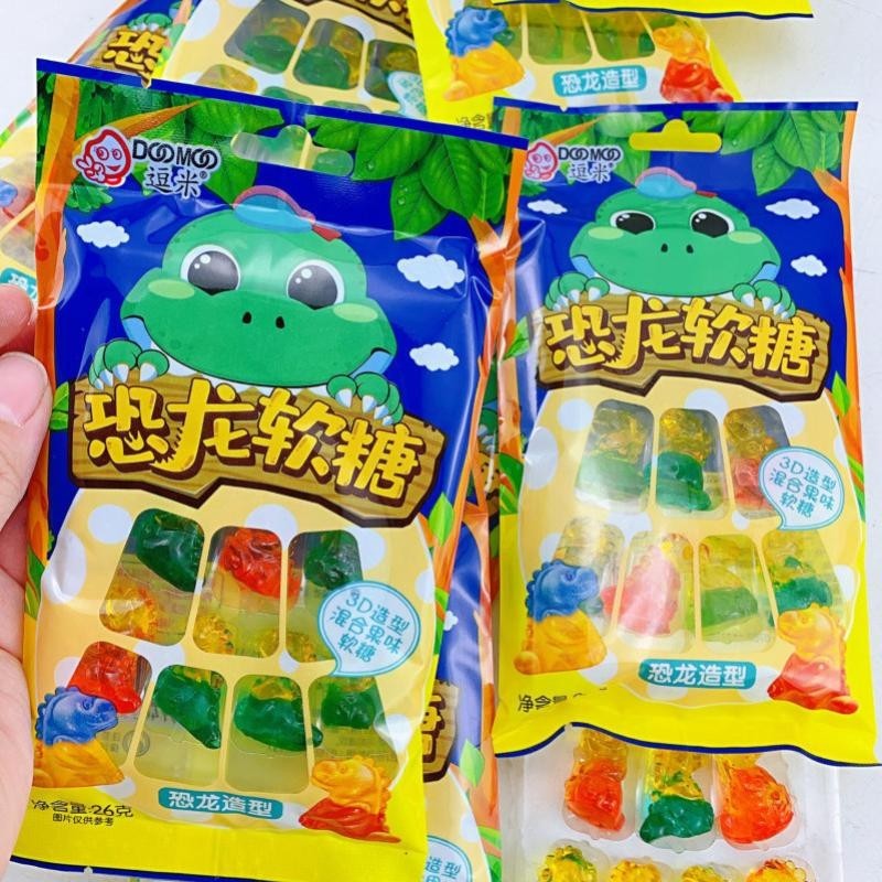 Doumi Creative Dinosaur Shape 3d Influencer Candy Small Candy Casual Snacks 22G ไดโนเสาร์ Gummy ในวั
