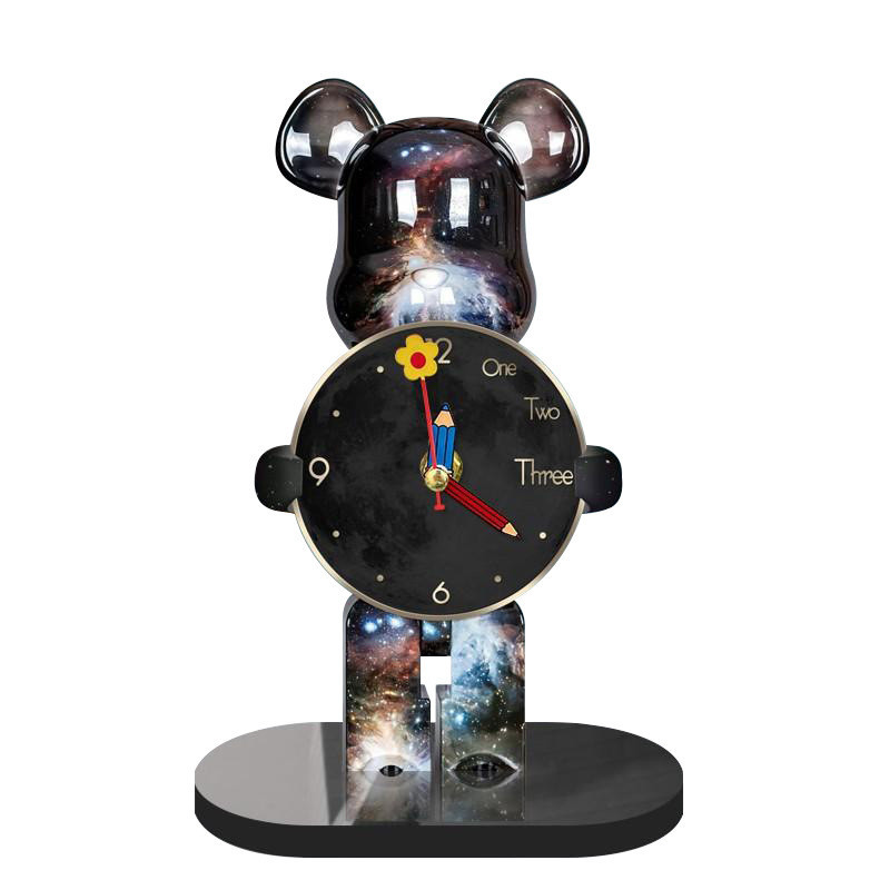 Hot Sale#Violent Bear Clock Decoration Desktop Decoration Student Desk Study Living Room Office Desk
