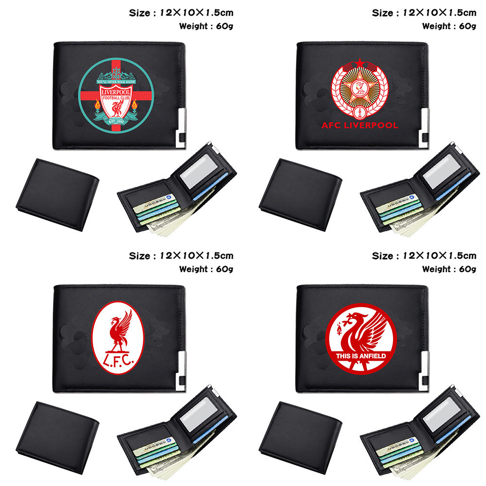 Haoyuan Liverpool FC 3d Student Fashion Casual Cartoon Short Black Card Wallet Men And Women Coin Purse