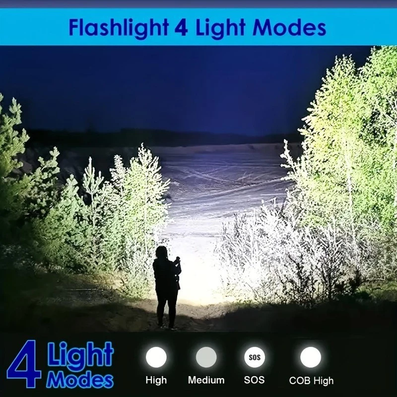 ไฟฉาย LED ชาร์จไฟได้ พร้อมจอแสดงผลพลังงาน thumbnail 6