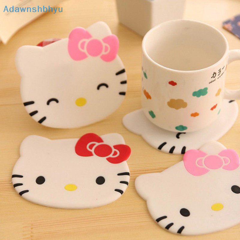 Adhyu Kawaii Hello Kittys Creative ถ้วยการ์ตูน PVC กาวนุ่มสํานักงานกาแฟ Anti Slip Mat บ้านโต๊ะรับประทานอาหารฉนวนกันความร้อน Pad TH