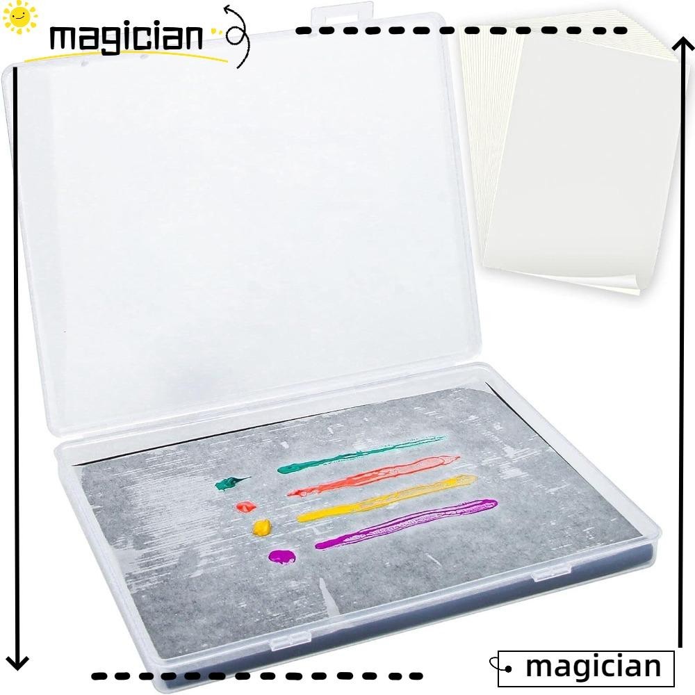 Mag Stay Wet Palette, กระดาษพลาสติกอะคริลิค Painting, Pigment Palette ฟองน ้ ําสีขาว Wet Palette ถาดเก ็ บสีเปียก