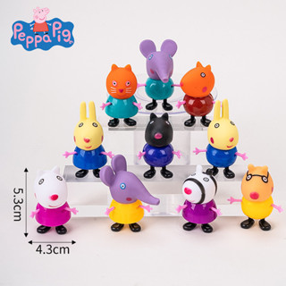 10 ชิ้น Peppa Pig Figurines ตุ๊กตาของเล่นเด็กเค้กตกแต่ง 10 เ…