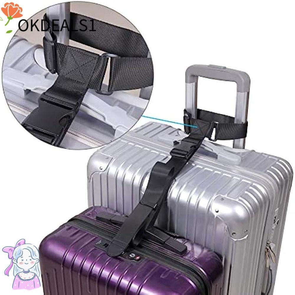 Dealshop สายรัดกระเป๋าเดินทาง เชือกผูกกระเป๋าเดินทาง ปรับได้ แบบพกพา ป้องกันการสูญหาย อุปกรณ์เสริม สําหรับเดินทาง