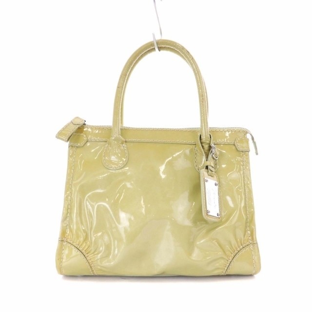 Ginza Kanematsu handbag enamel yellow green yellow green Direct from Japan Secondhand