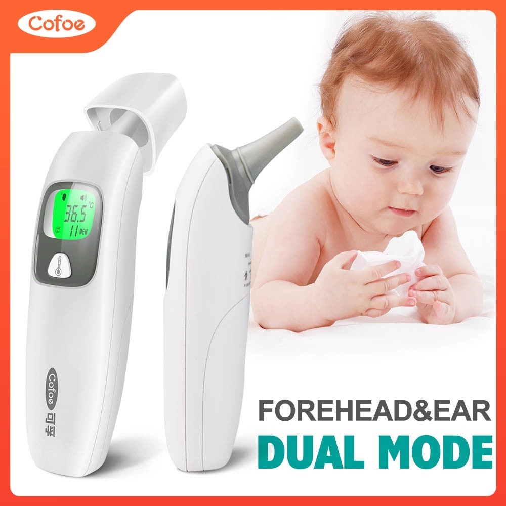 Cofoe 3 in 1 Forehead Thermometers Ear Thermometer Three Colors Warning Professional Non-contact Multifunction Digital I