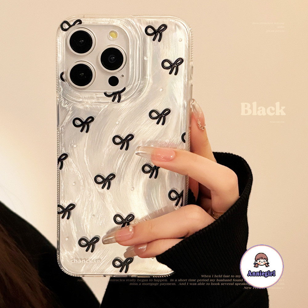หรูหราขนนกเส้นด้าย Bowknot Smooth เคสโทรศัพท์สําหรับ IPhone 11 15 16 Pro Max 12 14 13 Promax 15plus ป้องกันรอยขีดข่วนโทรศัพท์นุ่มปกหลัง