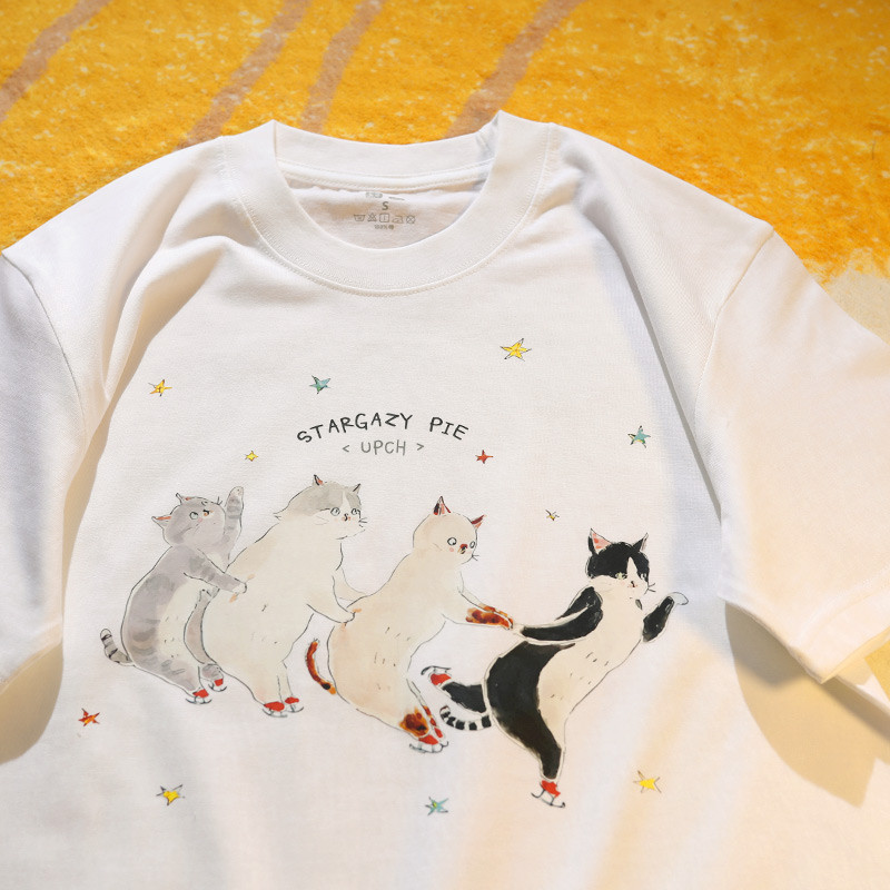 （จัดส่งตลอด 24 ชั่วโมง）Angle Official  เสื้อยืดแขนสั้น พิมพ์ลายการ์ตูนน่ารัก ทรงหลวม แฟชั่นฤดูร้อน - รูปที่ 4