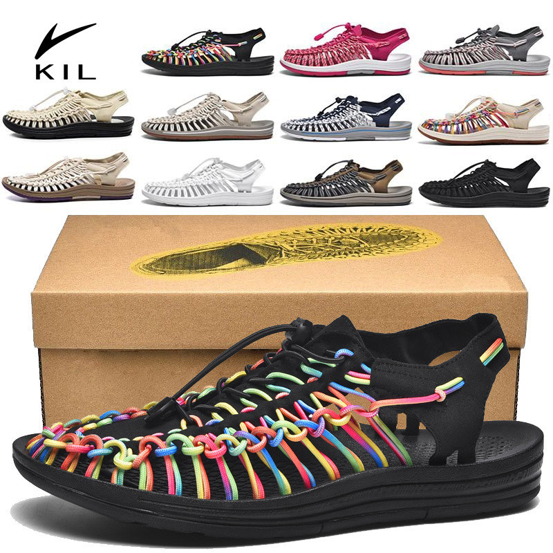KIL-【35-44 หลา】🚚 จัดส่ง 1-3 วัน 🔥แตะ รัด ส้น สไตล์ Kenen 2024Sandal ชาย หญิง （5 สี）รองเท้าถัก Bangko