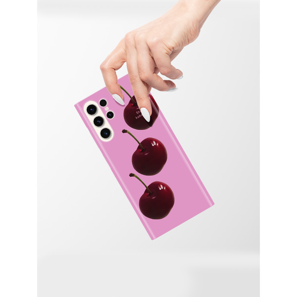 Rose Red Cherry Filmเคสโทรศัพท์เหมาะสําหรับSamsung S21 S22 S24plus S23ultra S20FE S21FE A73 71 A54 A53 A52 A51 A50 A33 A34 A30 A23 A21S A14 A11 A13 รวมถึง