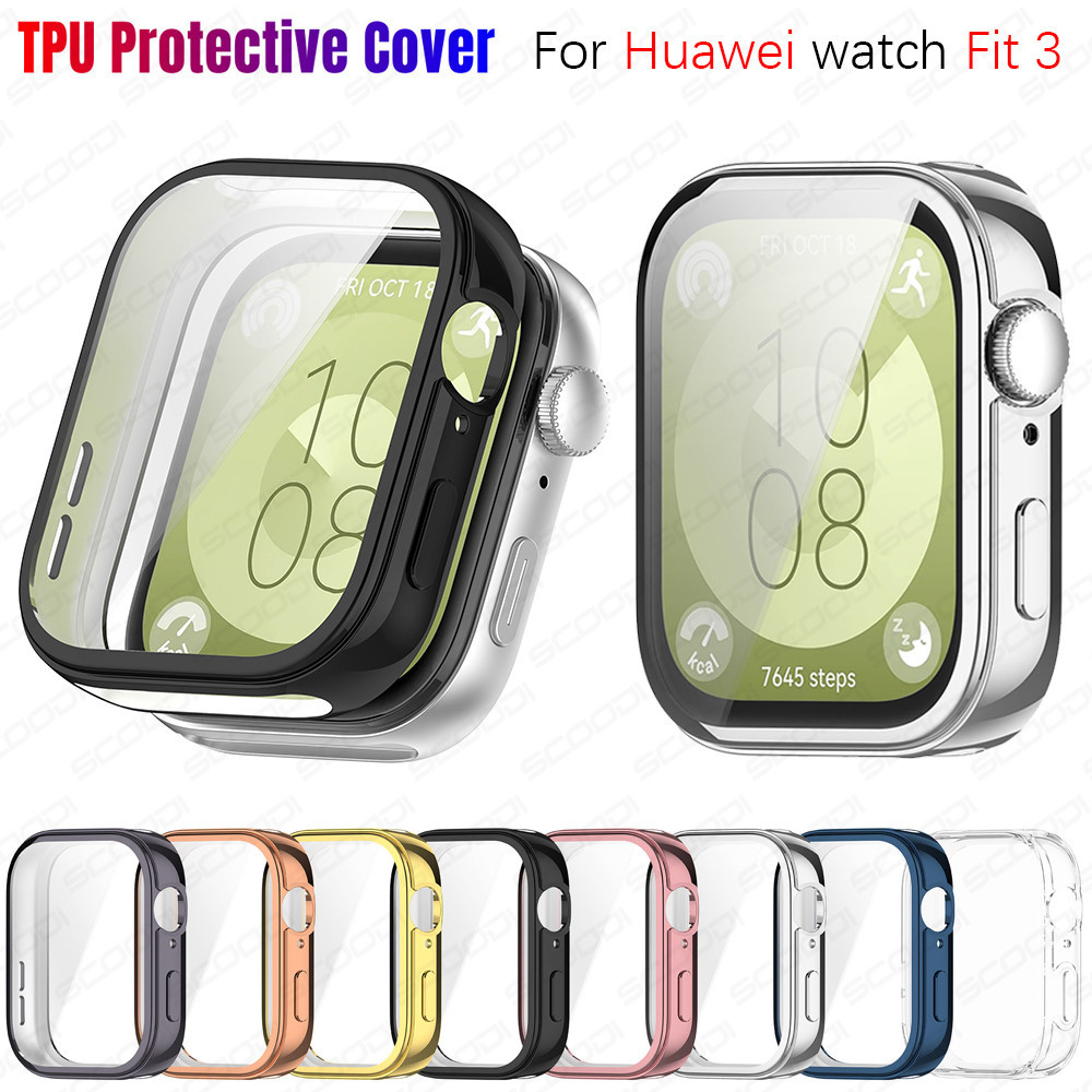 เคสป้องกันหน้าจอสําหรับ For Huawei watch Fit 4 / Fit 4 Pro / Fit 3 Full Coverage กันชน Soft TPU เคสป้องกันฝาครอบ