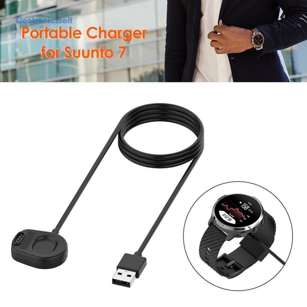 [ElectronicMall01.th ] สมาร ์ ทวอท ์ ชแบบพกพา USB Charger สําหรับ Suunto 7 Smartwatch สายชาร ์ จ Dock Station อุปกรณ ์ เสริมนาฬิกา 35X28 มม .