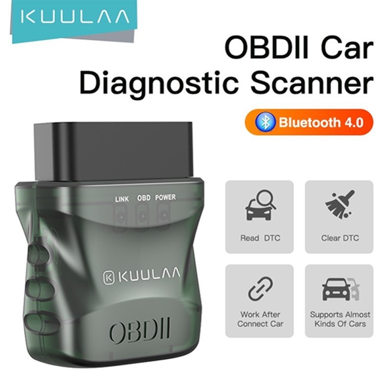 KUULAA ELM327 V1.5 OBD2 Scanner Bluetooth 4.0 OBD 2 Car Diagnostic Tool for IOS Android PC ELM 327 S